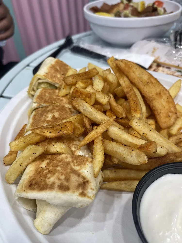 Chicken Shawarma Wrap with Fries